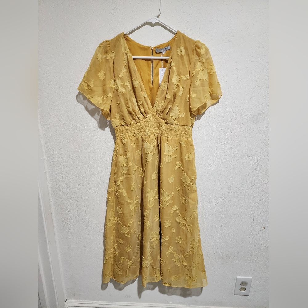 Baltic Born Yellow Floral Midi Dress - Large